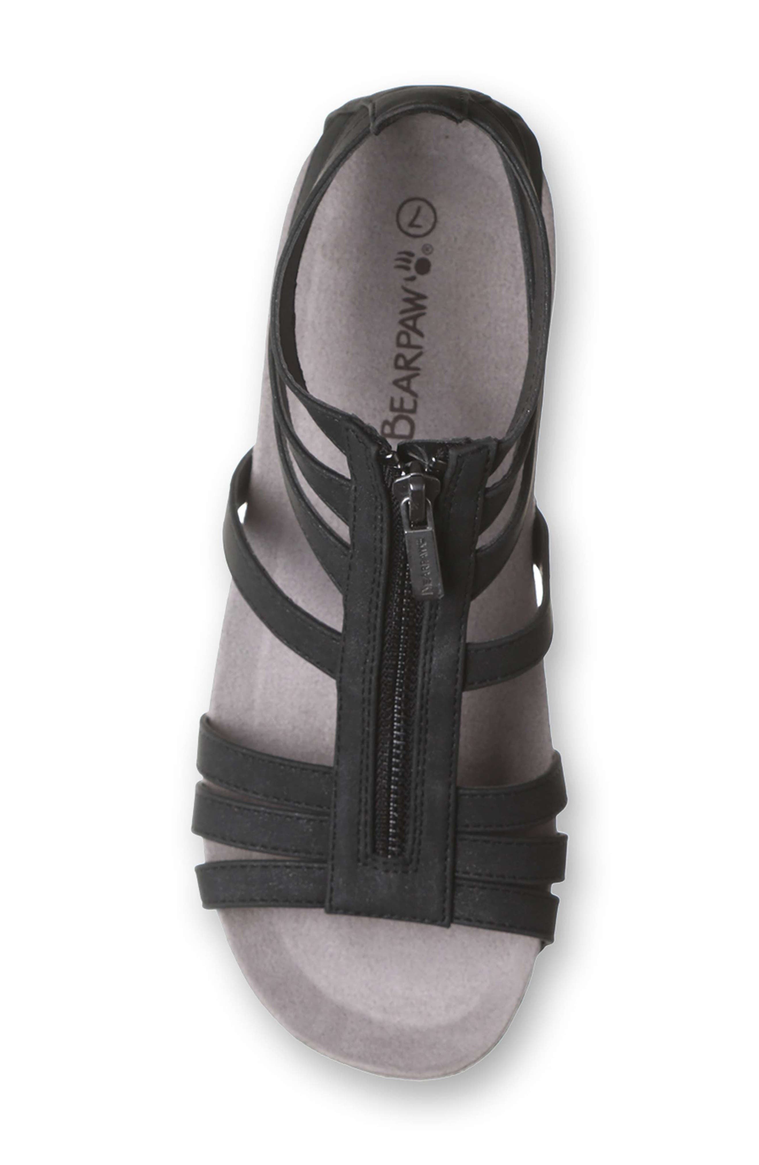 BEARPAW <p>Ronda Faux Leather Sandal (Women)</p>, Alternate, color, Black