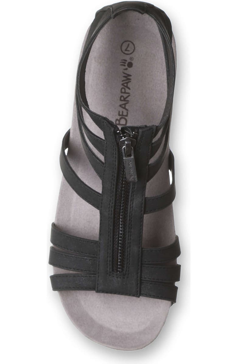 BEARPAW <p>Ronda Faux Leather Sandal (Women)</p>, Alternate, color, Black