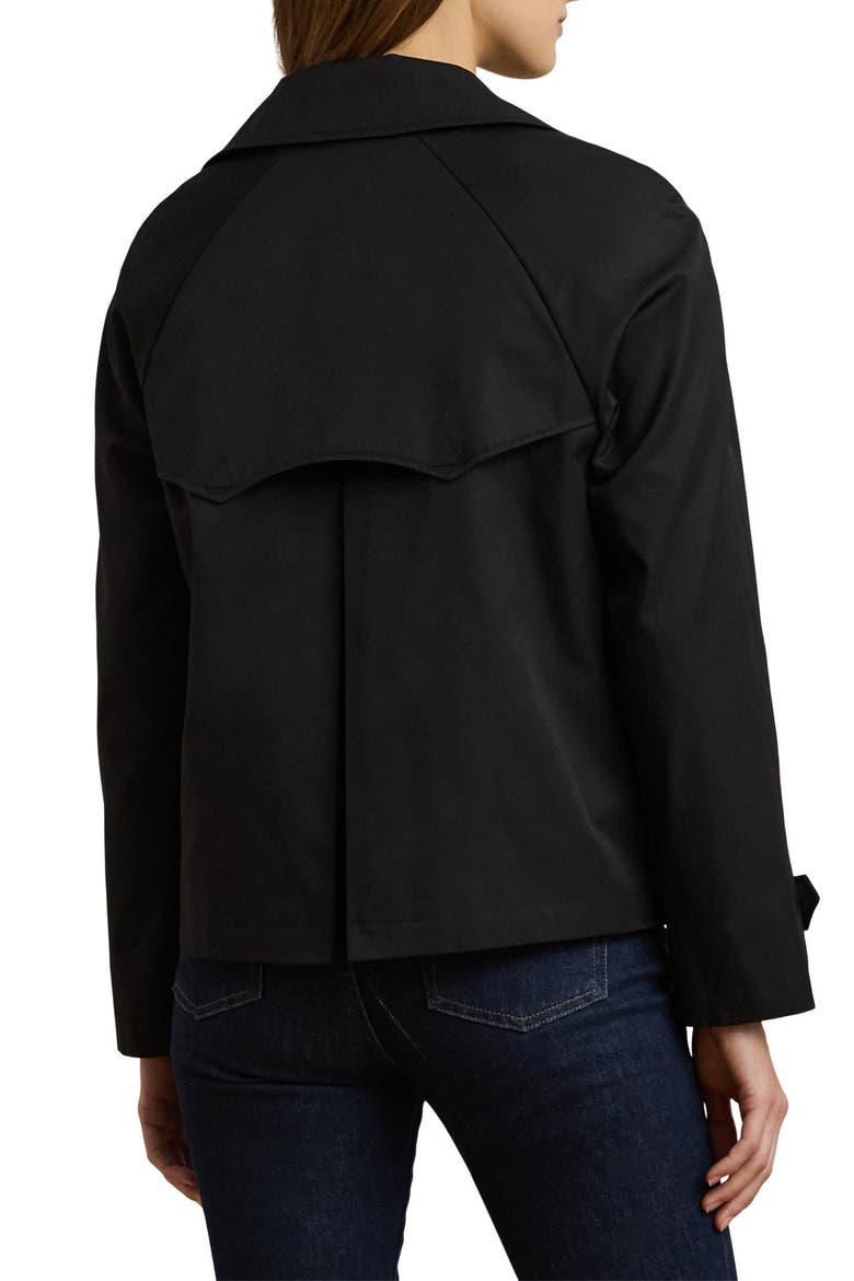 Cotton Blend Crop Trench, Alternate, color, BLACK