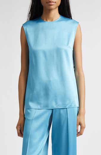 Sleeveless Crepe Back Satin Top