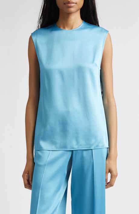 Sleeveless Crepe Back Satin Top