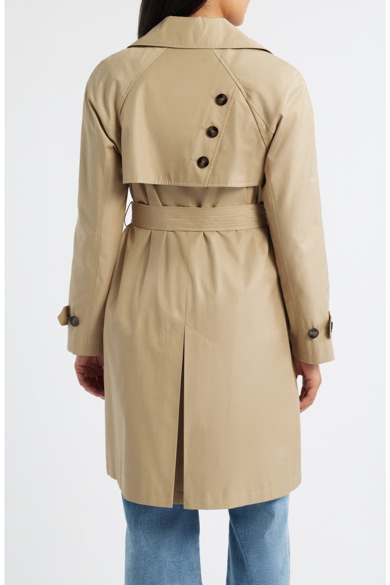 Water Resistant Cotton Blend Trench Coat, Alternate, color, BIRCH TAN