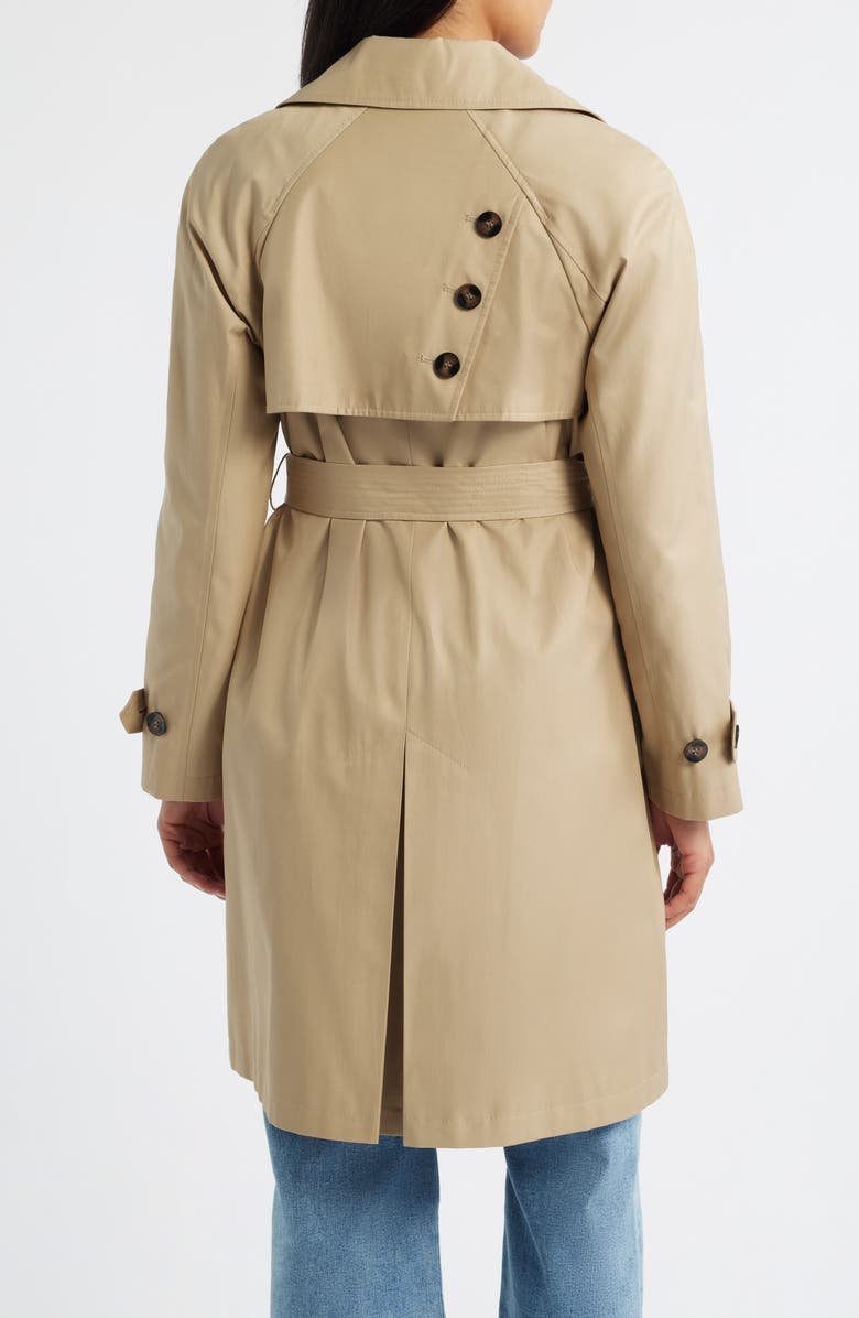 Via Spiga Water Resistant Cotton Blend Trench Coat, Alternate, color, Birch Tan