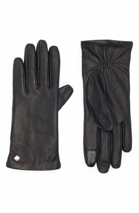 Kate Spade New York spade hardware leather gloves