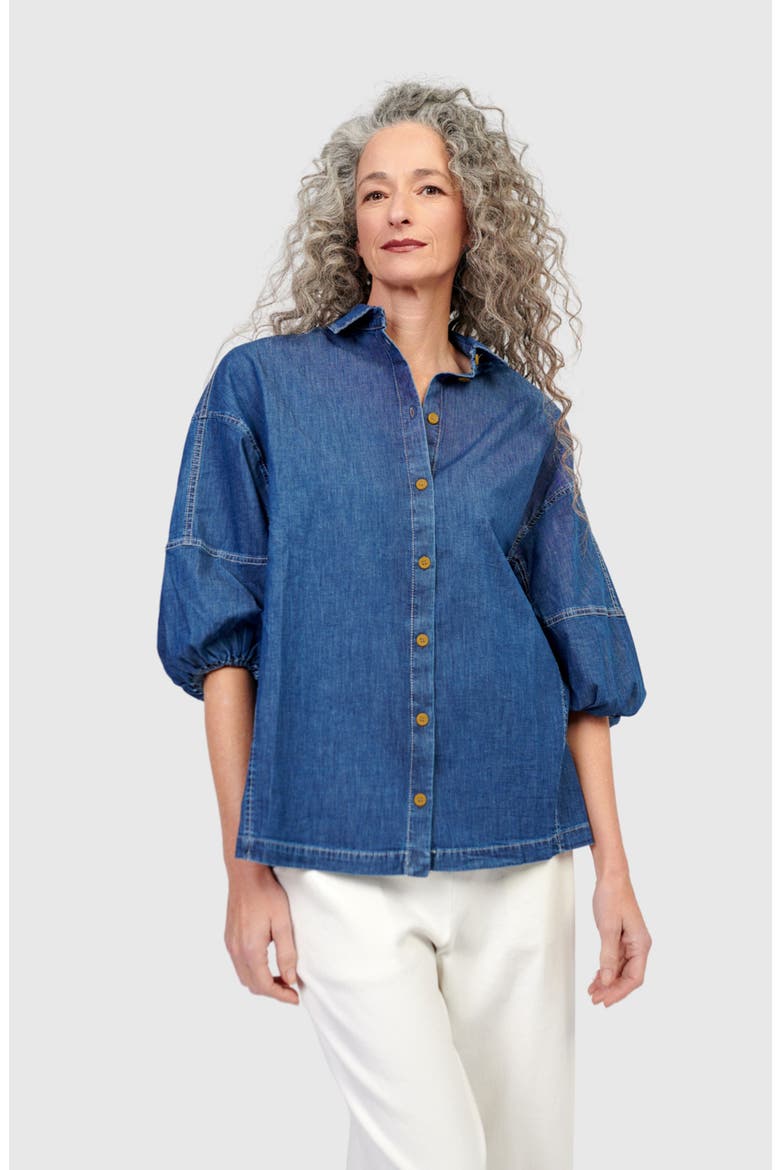 Pippa Relaxed Blouse, Main, color, Denim