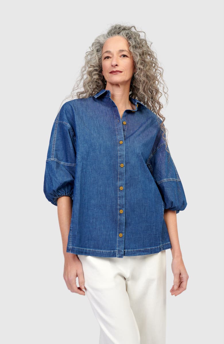 Alembika Pippa Relaxed Blouse, Main, color, Denim