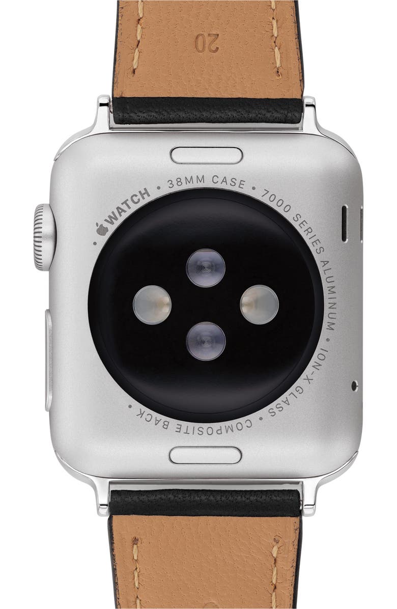 COACH Leather Apple Watch<sup>®</sup> Band, Alternate, color, 