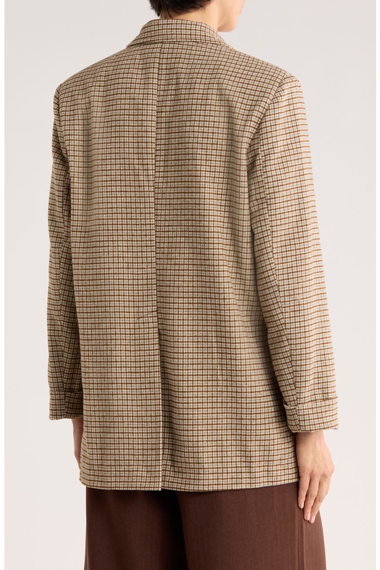 Houndstooth Plaid Double Knit Blazer, Alternate, color, TOFFEE/ SLATE HOUNDSTOOTH