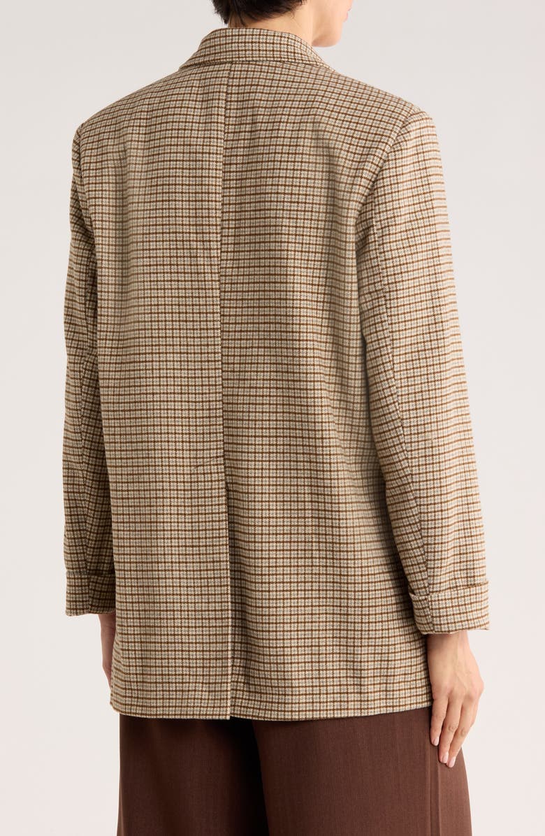 MAX STUDIO Houndstooth Plaid Double Knit Blazer, Alternate, color, Toffee/ Slate Houndstooth