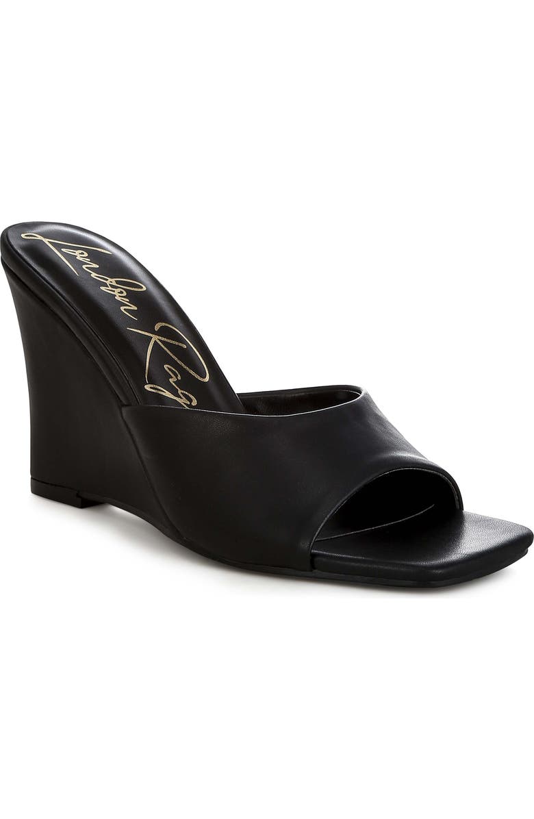 LONDON RAG Shiloy Wedge Slide Sandal, Main, color, Black
