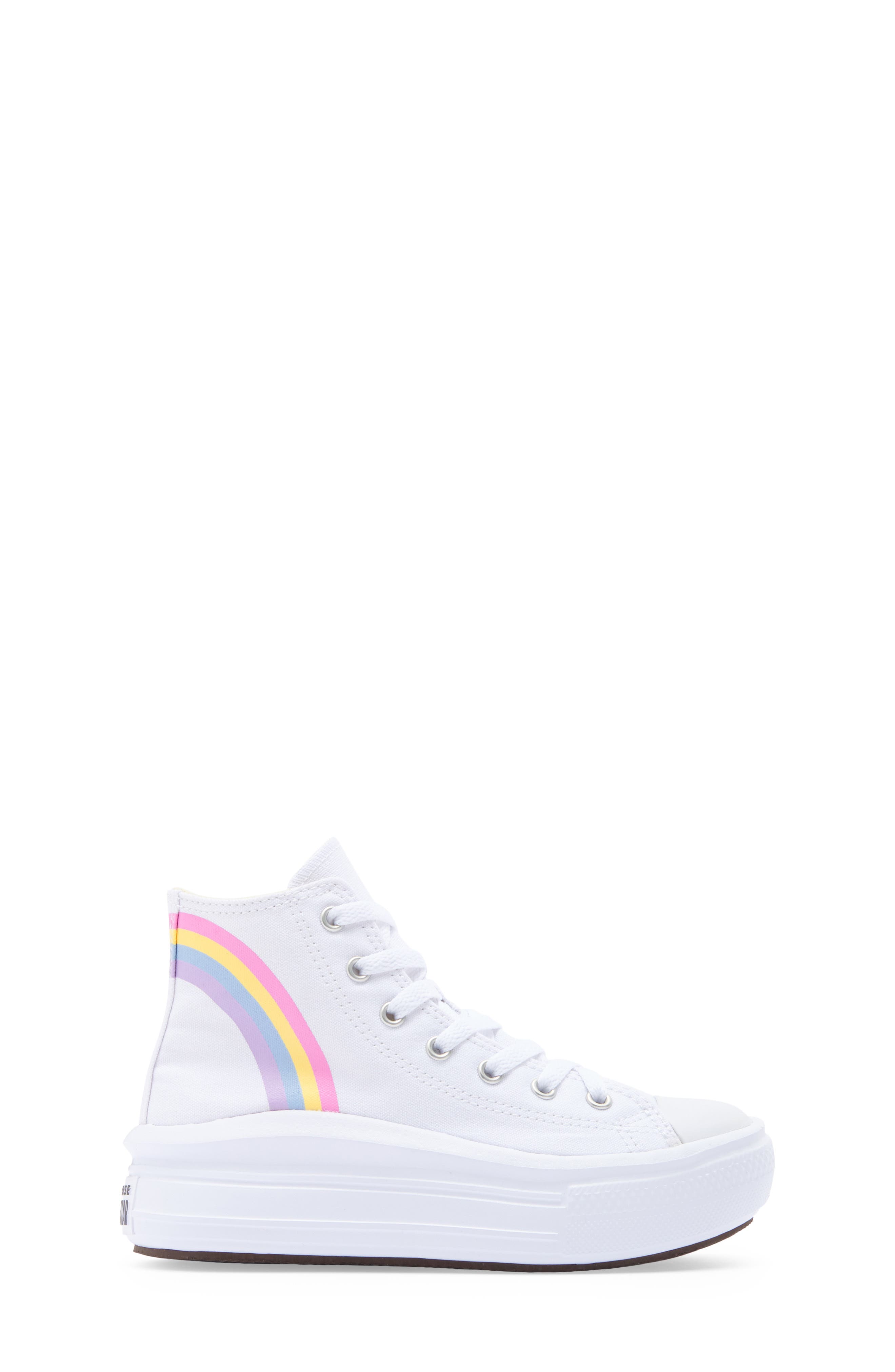 Converse Kids' Chuck Taylor<sup>®</sup> All Star<sup>®</sup> Move High Top Platform Sneaker, Alternate, color, White/ Jp Blue/ Pink