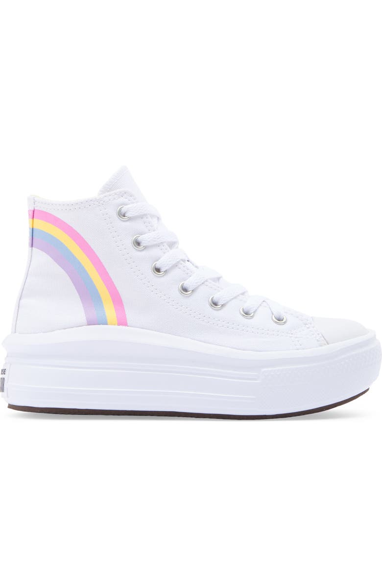 Converse Kids' Chuck Taylor<sup>®</sup> All Star<sup>®</sup> Move High Top Platform Sneaker, Alternate, color, White/ Jp Blue/ Pink