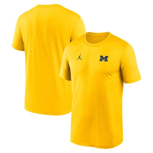 Shop Jordan Brand Maize Michigan Wolverines 2025 Sideline Small Logo Legend Performance T-shirt
