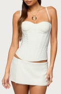 EDIKTED Alixa Pleated Underwire Corset Top