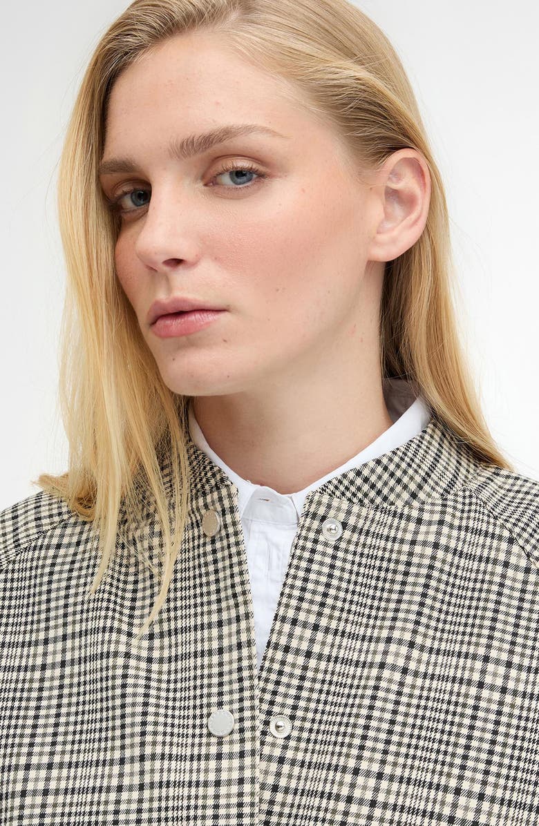 Barbour Leyburn Water Repellent Check Snap Bomber Jacket, Alternate, color, Olive Prince Of Wales/ Olive