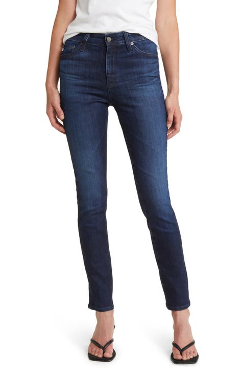 Mari High Waist Ankle Slim Straight Leg Jeans