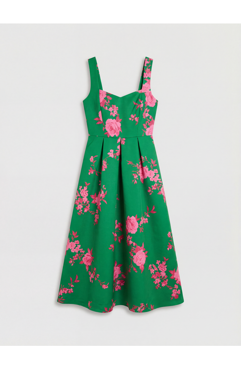 Oasis Occasion Floral Strappy Twill Midi Dress, Alternate, color, Green