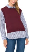 Vince Camuto Crewneck Sweater Vest Two-Fer