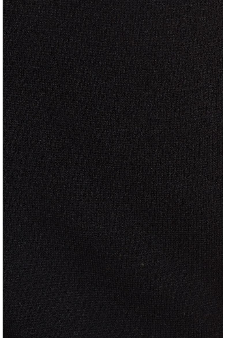 'fluted' stretch sweater dress, Alternate, color, BLACK