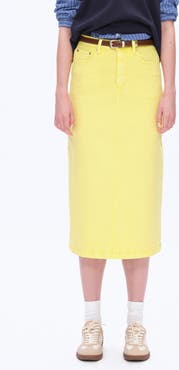 Bayeas Slit Hem Denim Midi Skirt