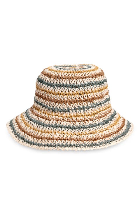 Stripe Crochet Bucket Hat
