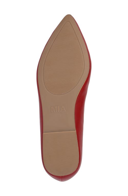 Mia Avi Pointed Toe Flat In Deep Red