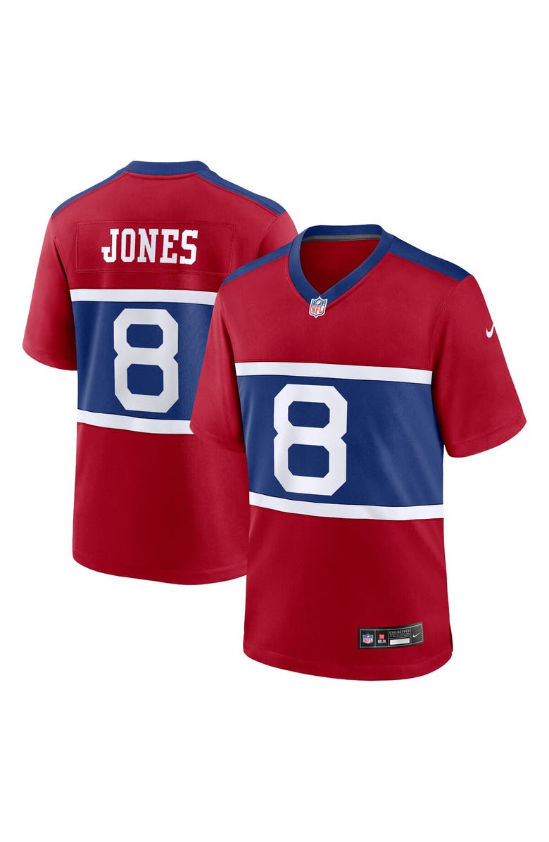 Nike Men's Nike Daniel Jones Century Red New York Giants Alternate Player Game Jersey, Alternate, color, 