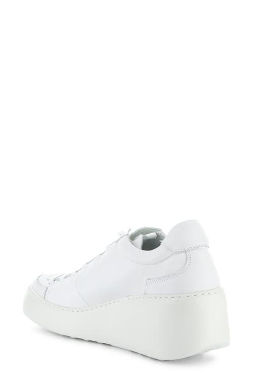 Shop Fly London Dufy Platform Wedge Sneaker In White