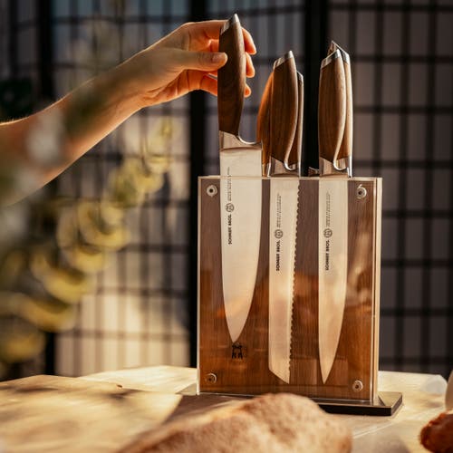 Schmidt Brothers Cutlery Bonded Teak 7-piece Knife Block Set In Brown