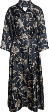 Max Mara Peonia Print Silk Twill Shirtdress