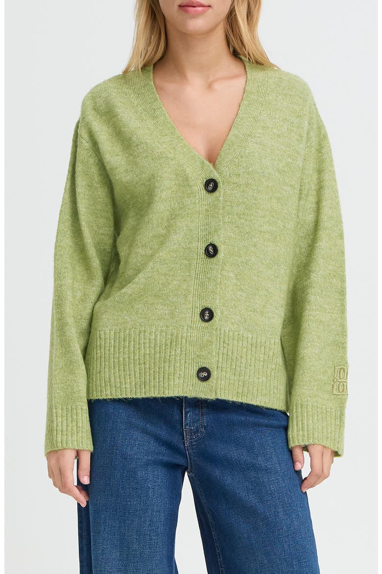 Ihbaling Button Front Sweater, Main, color, IGUANA MELANGE