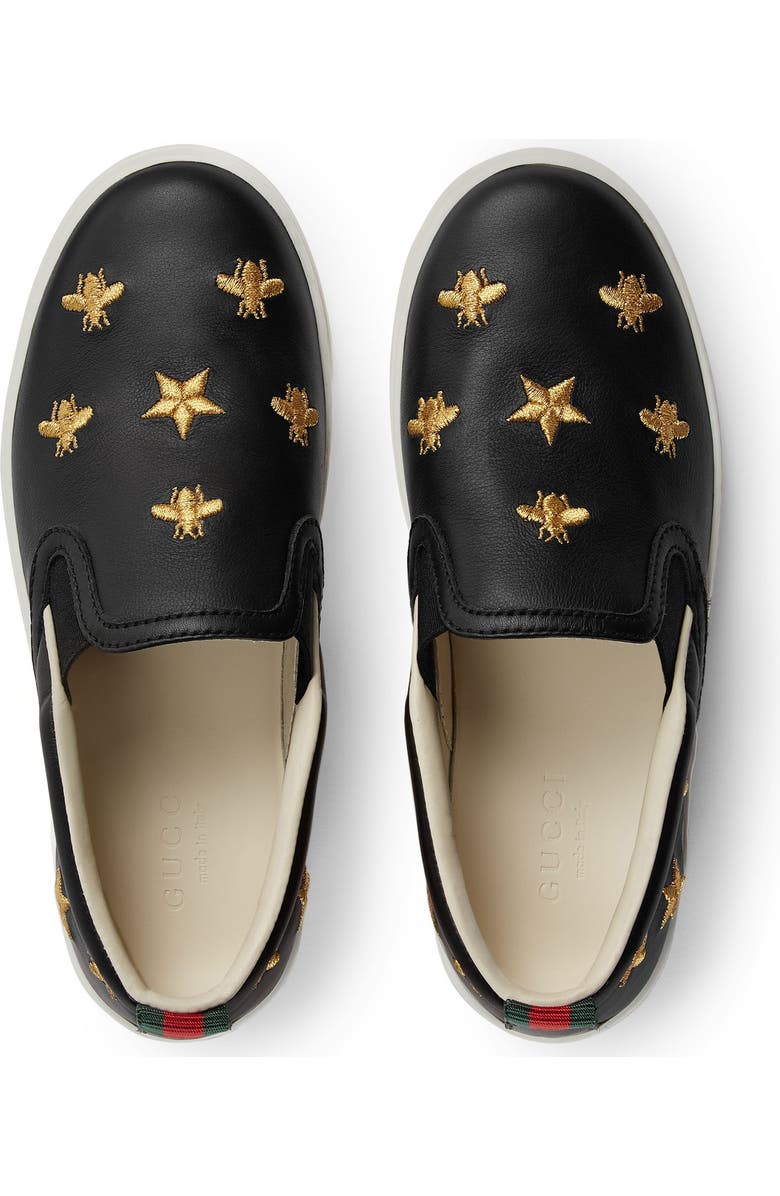 Gucci Dublin Bees and Stars Slip-On Sneaker, Alternate, color,