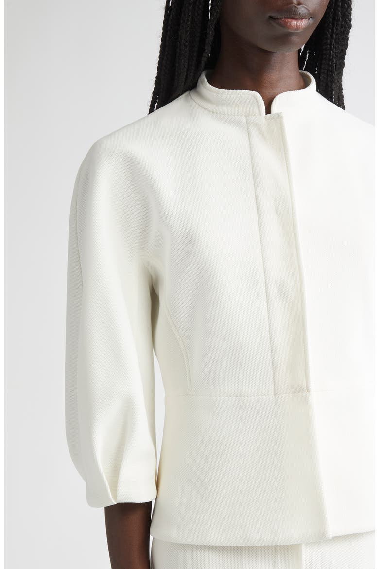 Nastro Knit Peplum Jacket, Alternate, color, WHITE