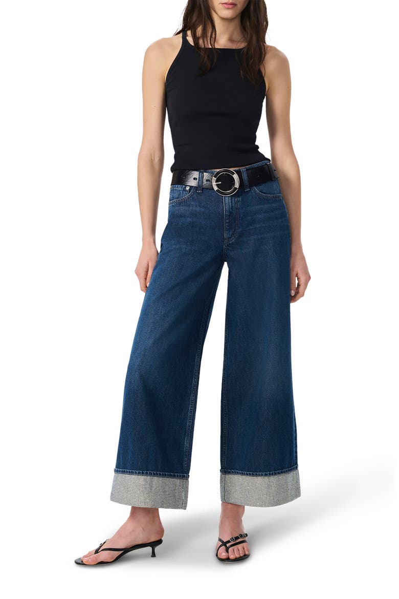 Sofie Jewel Cuff High Waist Ankle Wide Leg Jeans, Alternate, color, DAWN JEWEL
