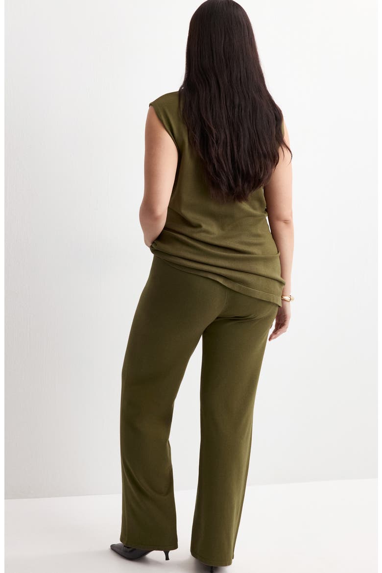 Pull-On Straight Leg Knit Pants, Alternate, color, KHAKI GREEN