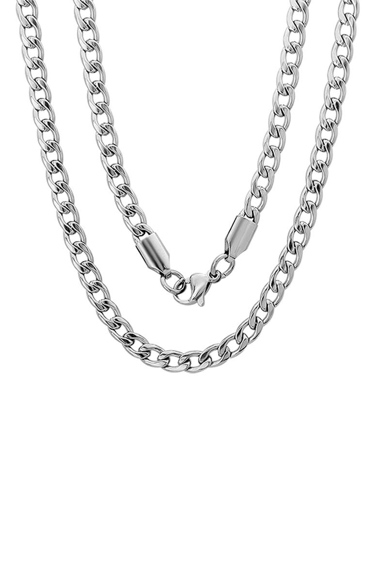 Men's Petite Curb Chain Necklace, Main, color, SILVER