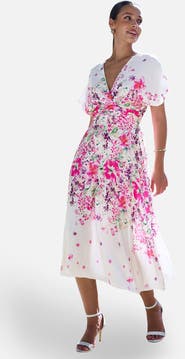 Yumi Floral Print Midi Dress