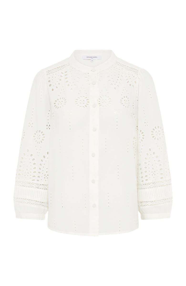 GERARD DAREL Cybella Embroidered Long sleeve Shirt, Alternate, color, Ecru