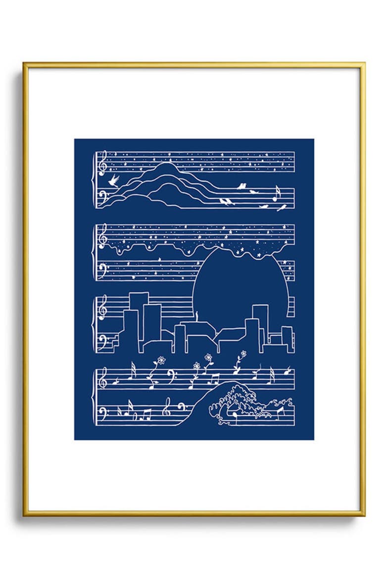 The Moonlight Sonata Blue Framed Art Print, Main, color, BLUE