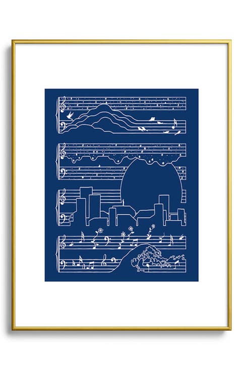 The Moonlight Sonata Blue Framed Art Print