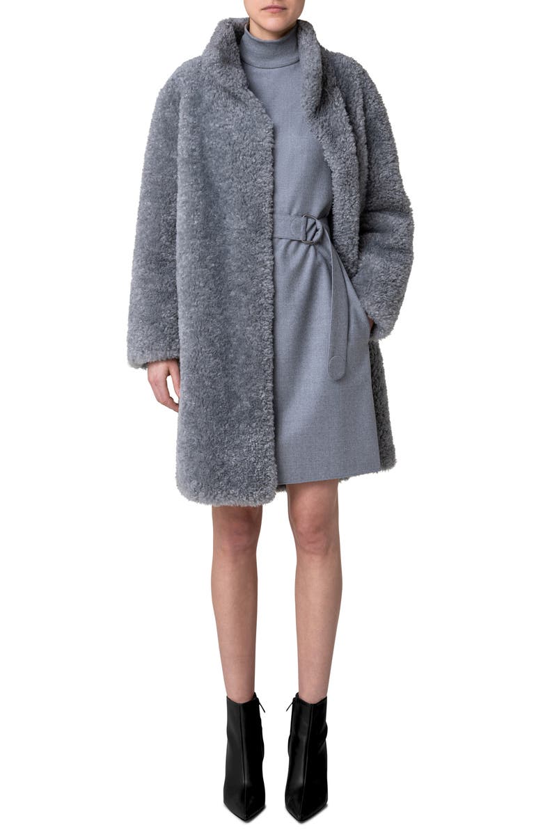 Akris punto Faux Shearling Coat, Alternate, color, 