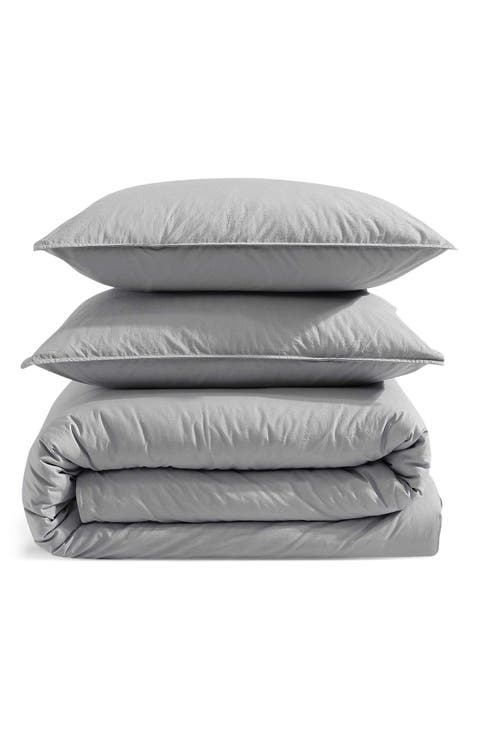 Mélange Cotton Blend Jersey Duvet & Shams Set