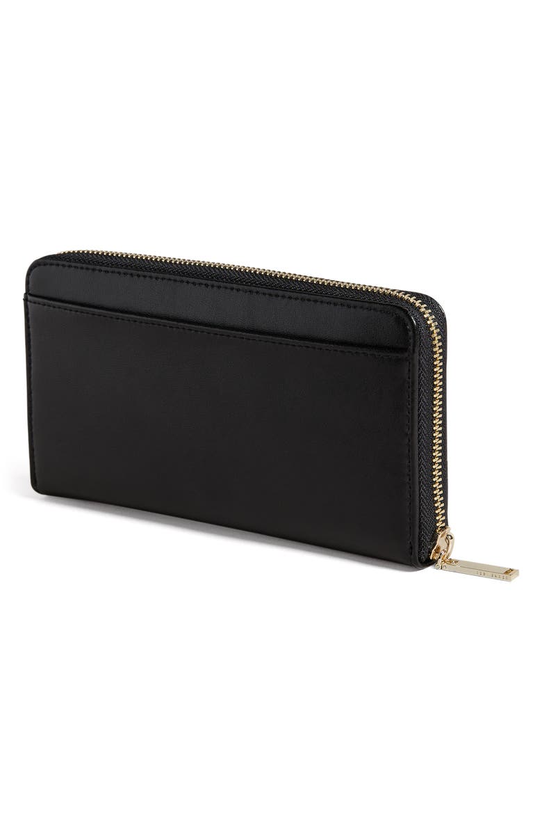 Ted Baker London Jorjana Flower Eyelet Large Leather Zip Wallet, Alternate, color, 