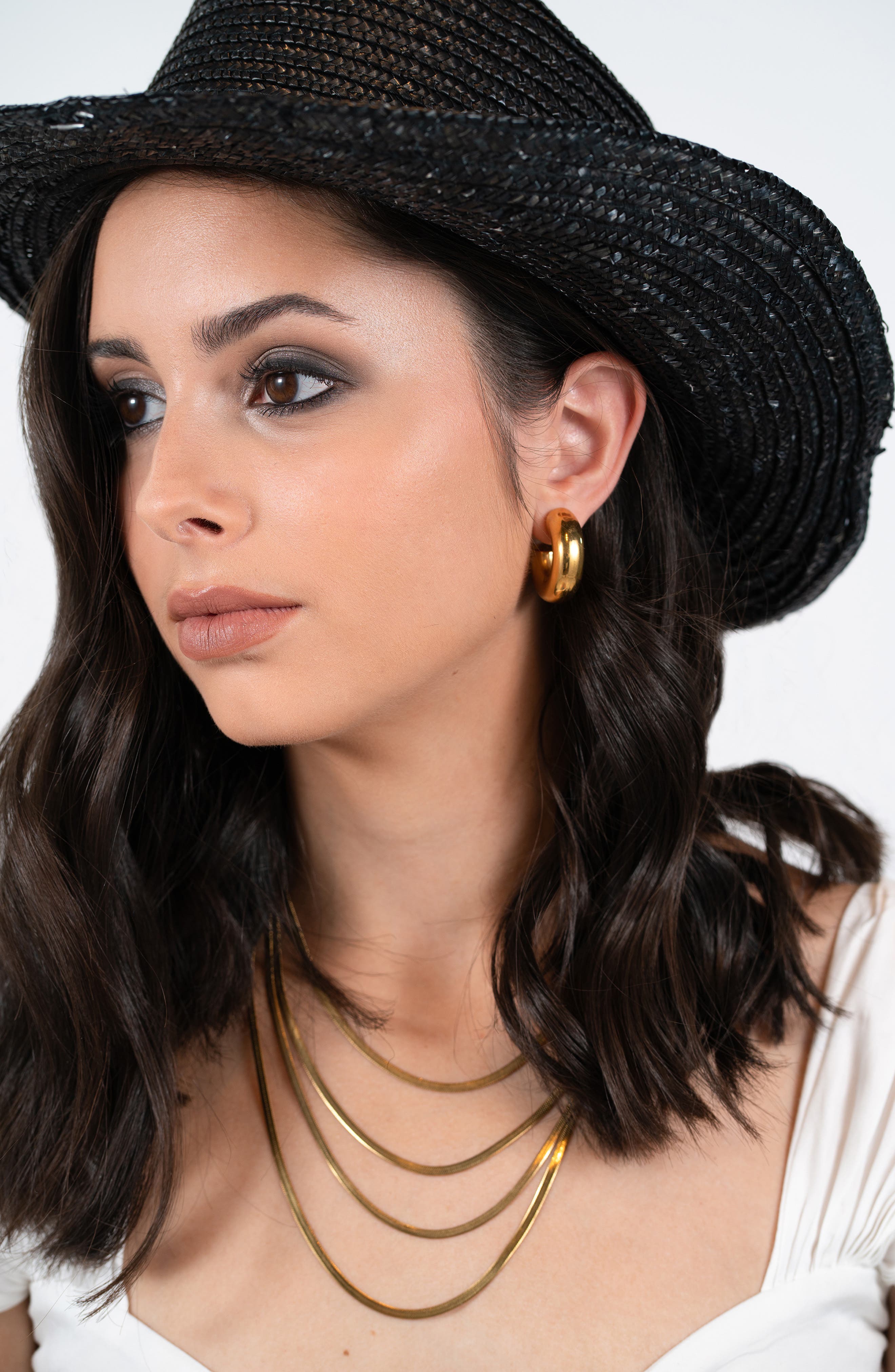 st. Moran Davinci Layered Herringbone Chain Necklace (Women ...