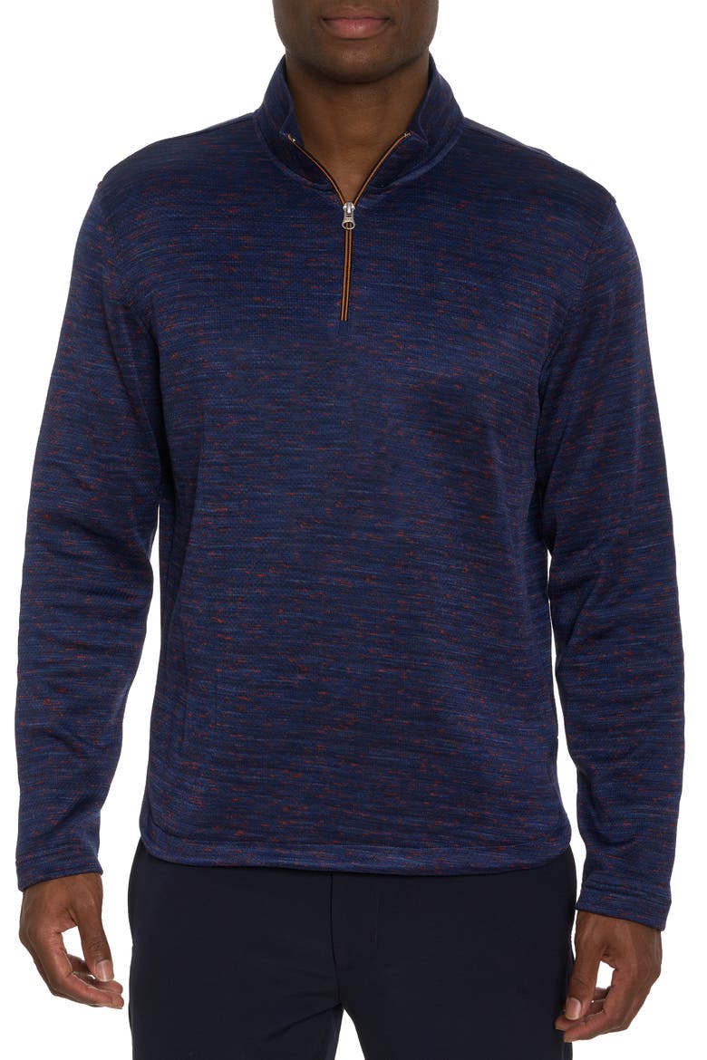 Waterford Space Dye Quarter Zip Pullover, Main, color, NAVY