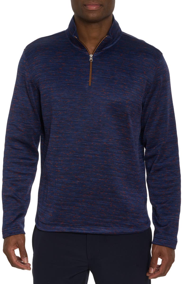 Robert Graham Waterford Space Dye Quarter Zip Pullover, Main, color, 
