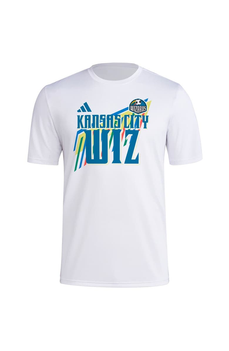 adidas Men's adidas White Sporting Kansas City 2024 Jersey Hook Pre-Match T-Shirt, Alternate, color, White