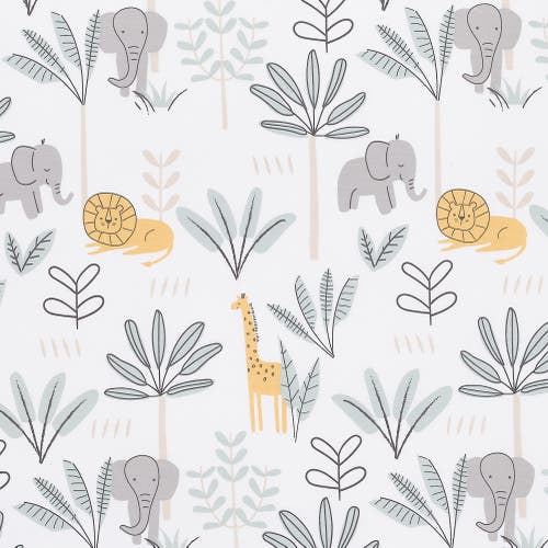 Lambs & Ivy Jungle Adventure 100% Cotton Baby/toddler Fitted Crib Sheet In White