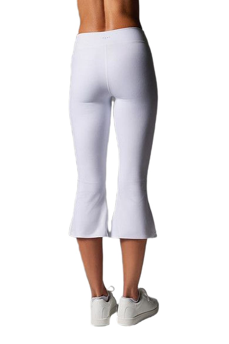 High Waisted Crop Flare Legging, Alternate, color, WHITE FLORAL