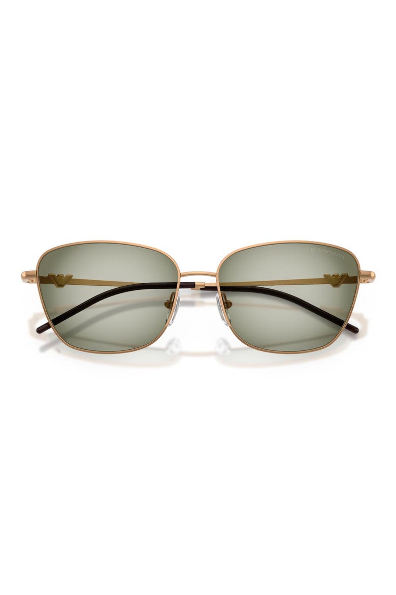 57mm Irregular Sunglasses, Alternate, color, SHINY METALIZED BROWN / GREEN